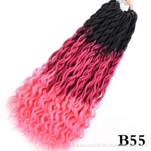 Natural Ends Goddess Locs Crochet Hair Crochet Elastic Hair For Girls Dread Goddess Faux Locs Synthetic Hair Extensions